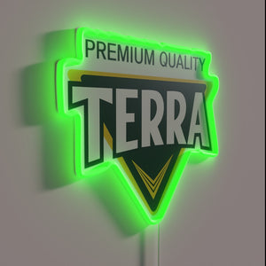 Vibrant LED neon bar decor featuring colorful drink logo design