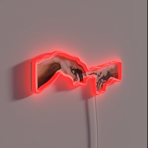 Divine intervention in bold RGB glow, a modern faith statement.