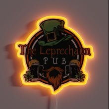 Charger l&#39;image dans la galerie, Luminous Irish-themed pub decor featuring a colorful shield design.