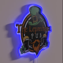 Charger l&#39;image dans la galerie, Vibrant Irish themed shield design RGB neon pub decor accent.