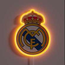 Charger l&#39;image dans la galerie, Light up your space like a true champion — this neon sign pays glowing tribute to the kings of European football. Perfect for Real fans who live and breathe victory.