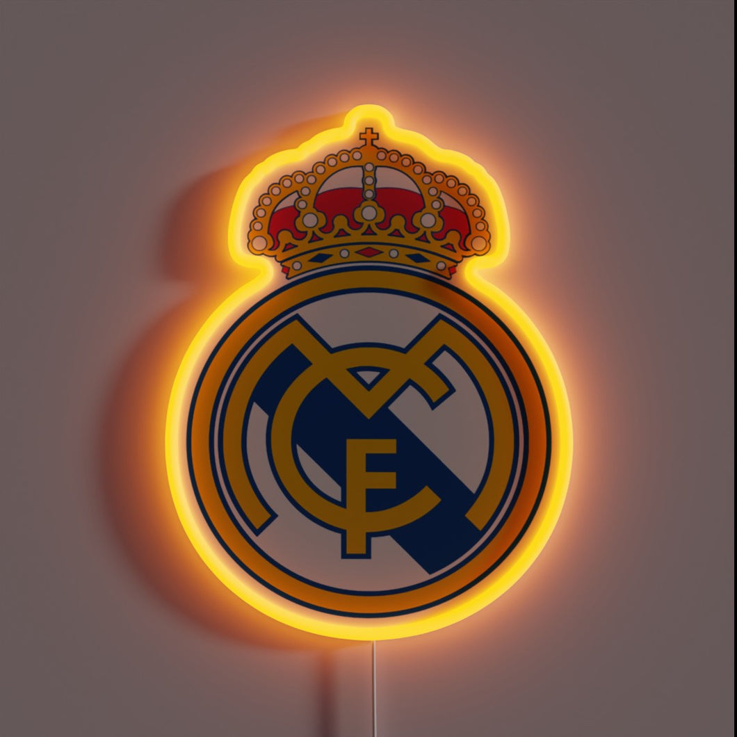 Light up your space like a true champion — this neon sign pays glowing tribute to the kings of European football. Perfect for Real fans who live and breathe victory.