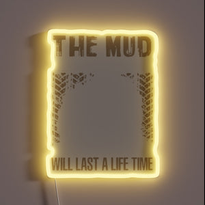 Vintage Vibes Neon Sign with Washable Mud Splatter Design
