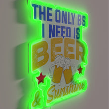 Charger l&#39;image dans la galerie, Neon sign featuring witty beer lover&#39;s motto in bold letters.