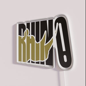 Neon Wall Decor with Vibrant RGB Color Changing Rhino Sign