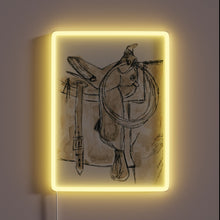 Charger l&#39;image dans la galerie, Rustic Western charm meets vibrant LED lighting in this sign.