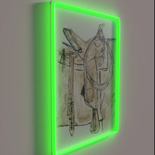 Charger l&#39;image dans la galerie, Vintage-inspired western decor with customizable color-changing LED lighting accents.