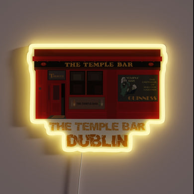 Vibrant RGB lighting for authentic Temple Bar Irish pub ambiance.
