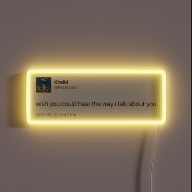 Personalized, customizable phrase with colorful neon lighting effect display