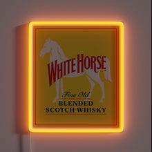 Charger l&#39;image dans la galerie, Eye-catching RGB Neon Sign of a Majestic White Horse Emblem