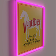 Charger l&#39;image dans la galerie, Neon horse silhouette in vibrant RGB colors on white background.