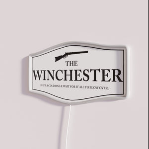 Vibrant Winchester RGB neon bar pub sign in retro style