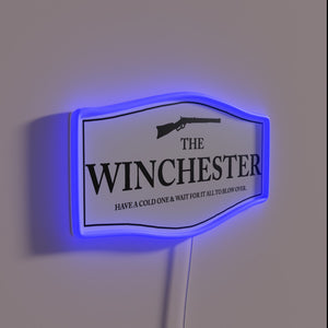 Electric Winchester inspired RGB neon sign with bold colorful letters