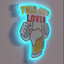 Charger l&#39;image dans la galerie, Neon bar decor featuring beer enthusiast&#39;s affectionate glowing logo display.