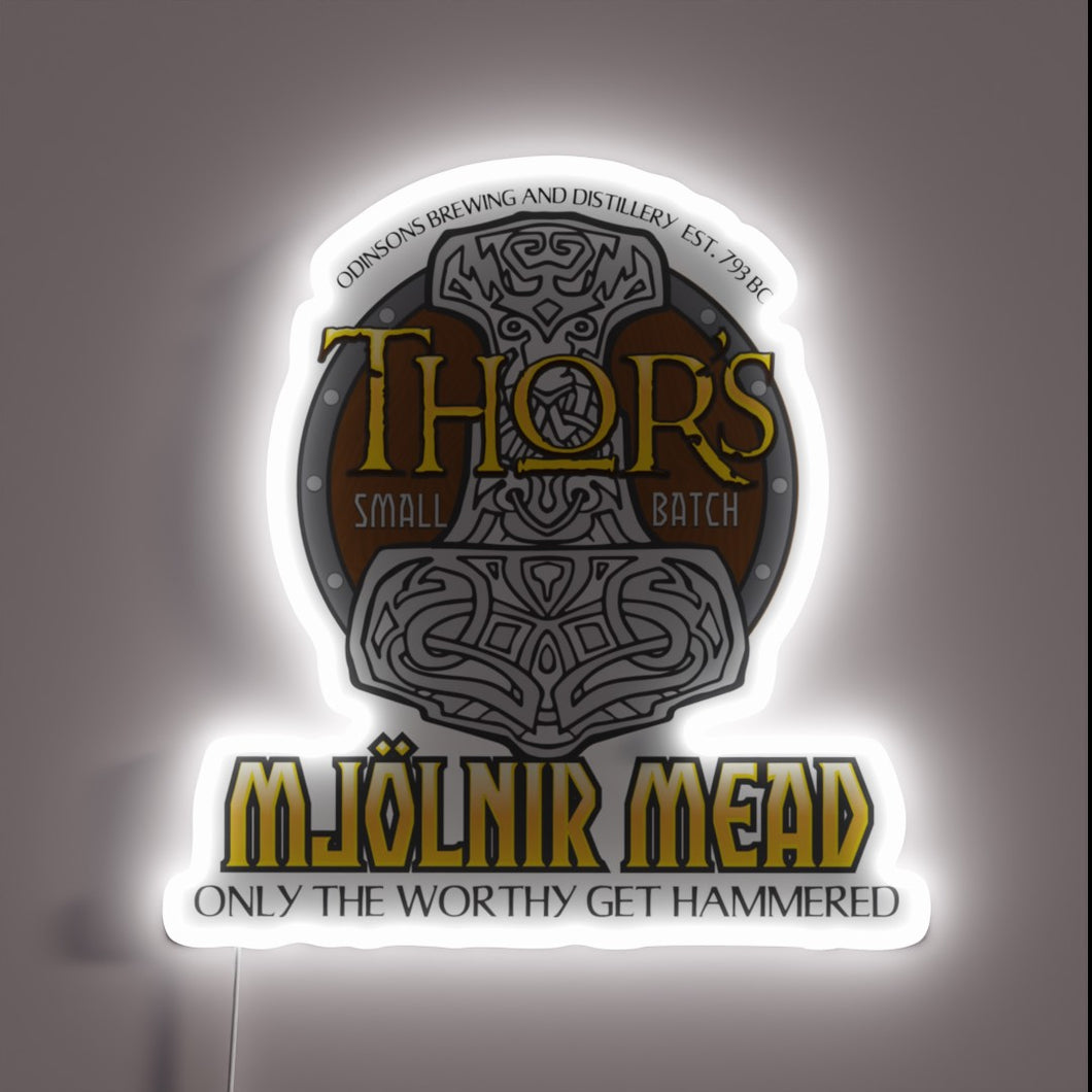 Legendary Asgardian brew meets neon magic in this sign.