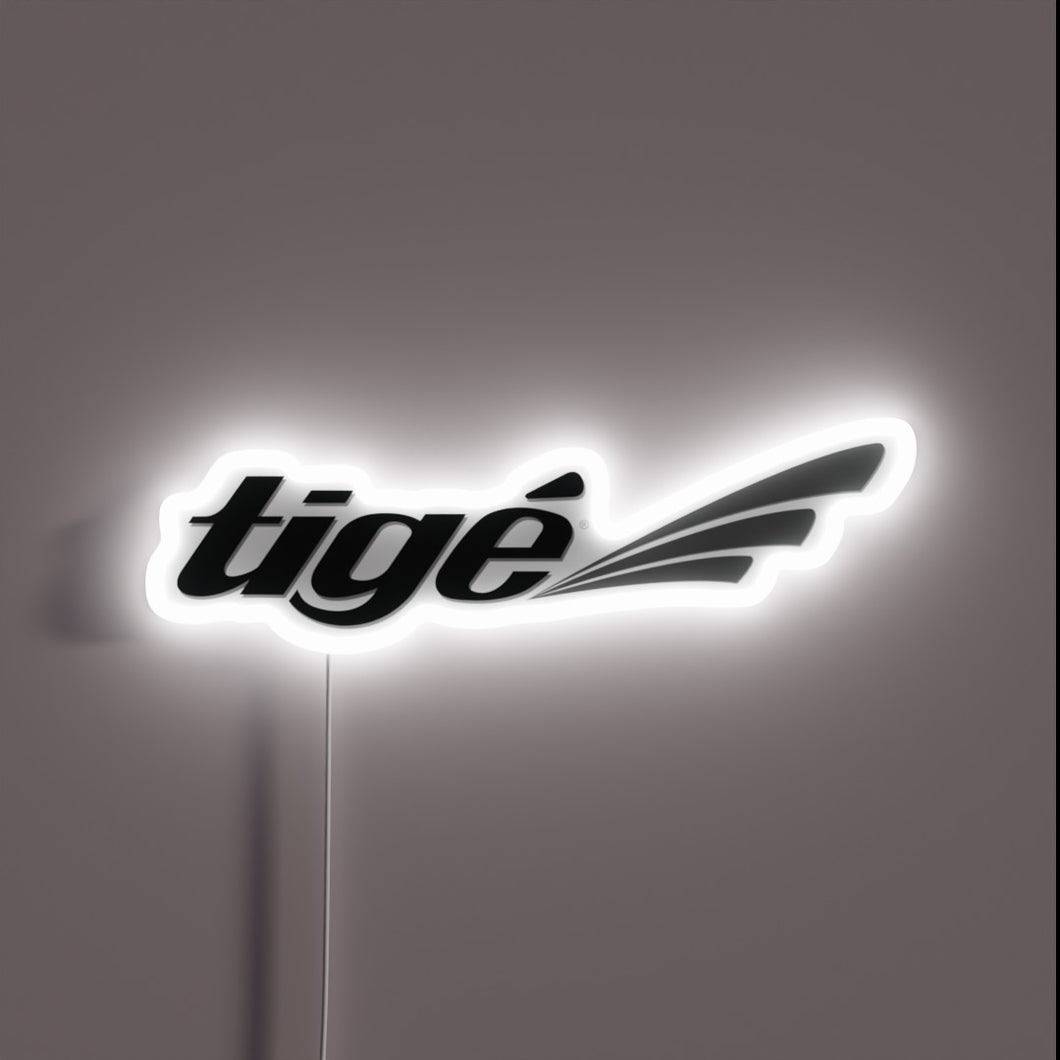 Tige Boats iconic RGB neon logo illuminated signage display kit.