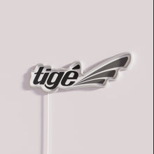 Charger l&#39;image dans la galerie, Brightly glowing Tige Boats logo signage in vibrant full color