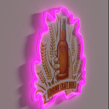 Charger l&#39;image dans la galerie, Retro-Style Neon Sign Featuring Customizable RGB Colors and Craft Beer Logo