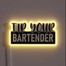 Charger l&#39;image dans la galerie, Neon bartending service sign with colorful customizable RGB lighting options