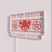 Charger l&#39;image dans la galerie, Neon Christmas Stout Beer Bar Sign Xmas Holiday Cheer Decorations