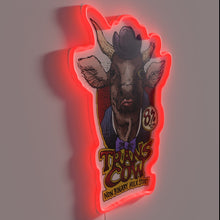 Charger l&#39;image dans la galerie, Eye-catching &#39;Trans Cow&#39; neon sign in vibrant RGB color scheme.