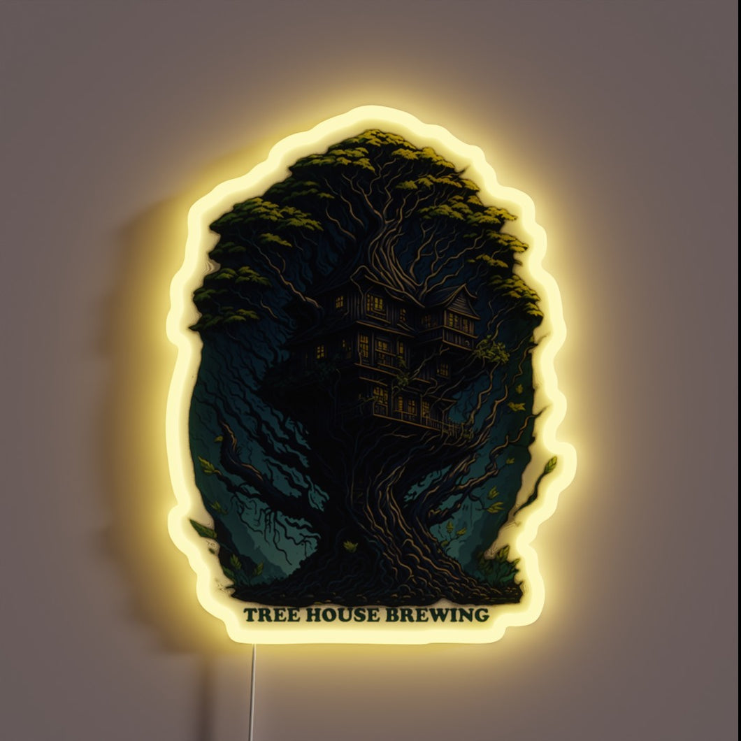 Elevate your space with vibrant color-changing Tree House Brewery signage