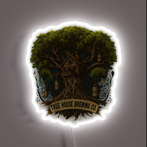 RGB illuminated Tree House Brewing Company logo beer bar sign