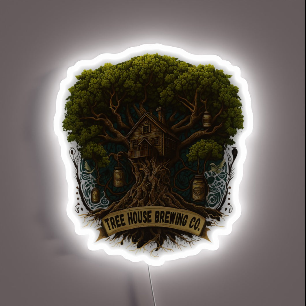 RGB illuminated Tree House Brewing Company logo beer bar sign