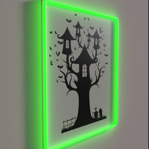 RGB glowing Tree House Brewing Company logo bar decor signage