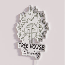 Charger l&#39;image dans la galerie, RGB Neon Craft Brewing Sign with Whimsical Treehouse Concept Design