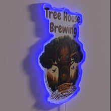 Charger l&#39;image dans la galerie, Neon Tree House Brewery Sign with Bright RGB Lighting Effects