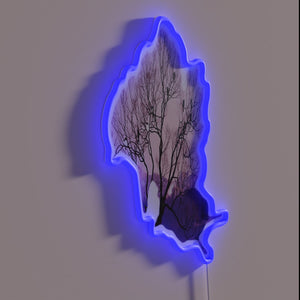 Customizable RGB neon tree house inspired brewing co wall decoration.