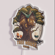 Charger l&#39;image dans la galerie, Glowing neon sign for Treehouse Brewing Company with vibrant colors