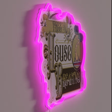 Charger l&#39;image dans la galerie, Color-changing RGB neon wall sign featuring a stylized tree house design.