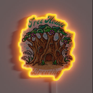 Brighten up your space with vibrant RGB neon treehouse light