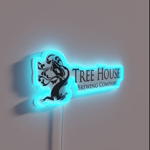 Charger l&#39;image dans la galerie, Vibrant RGB neon tree house brewery logo wall decoration signage.