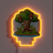 Charger l&#39;image dans la galerie, Vibrant RGB neon sign illuminating Tree House Brewing&#39;s beer haven ambiance.