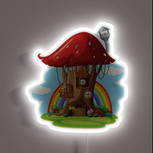 RGB glow neon sign featuring Tree House Brewing logo graphics.