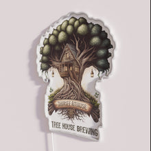 Charger l&#39;image dans la galerie, Eye-catching RGB neon tree house bar decor for breweries everywhere