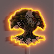 Charger l&#39;image dans la galerie, RGB color-changing neon sign with glowing Tree House Brewing logo