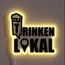 Charger l&#39;image dans la galerie, Vibrant LED sign featuring customizable colors and fun German phrase