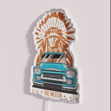 Charger l&#39;image dans la galerie, Vintage Aqua Neon Sign Retro USA Chevy Apache Pickup Truck Decor