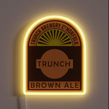 Charger l&#39;image dans la galerie, Vibrant RGB glow illuminates Trunch Brown Ale beer enthusiast decor