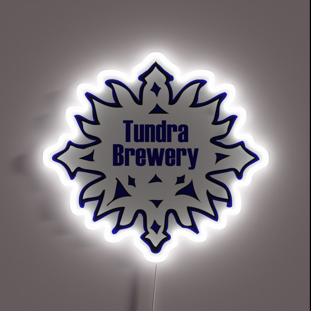 RGB Neon Sign Art Featuring Tundra Brewery's Iconic Brand Emblem