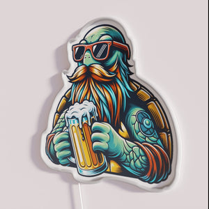 RGB Neon Sign with Colorful Turtle Design for Beer Lovers