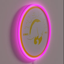 Charger l&#39;image dans la galerie, Tusker Lager brand identity illuminated in vibrant RGB neon lighting.