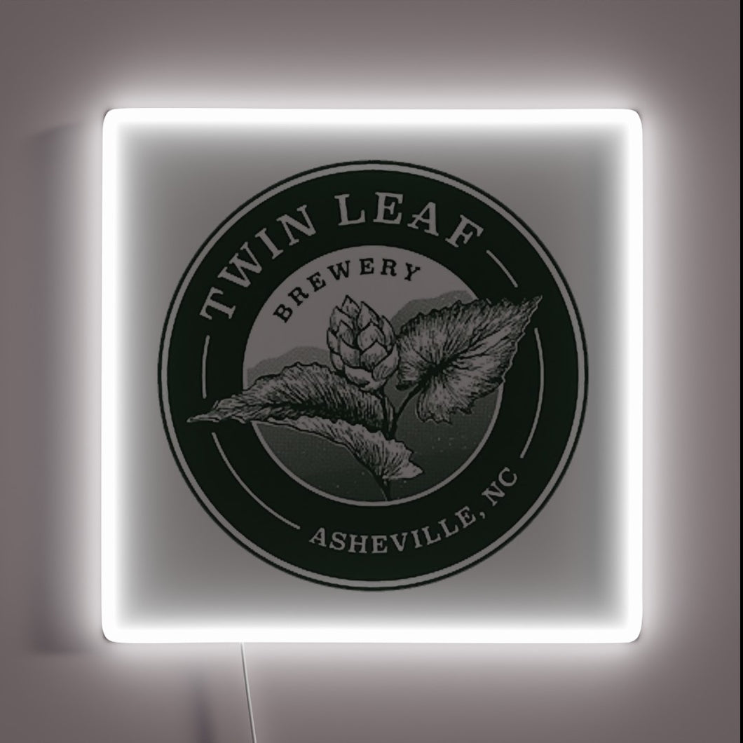 Twin Leaf Brewery Asheville North Carolina Neon Sign in RGB
