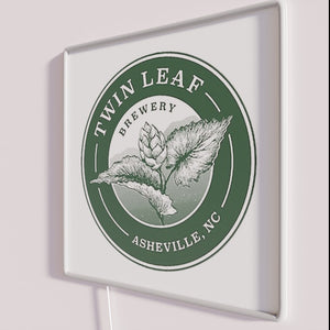 Retro-Style Twin Leaf Brewery Asheville North Carolina RGB LED Sign Light