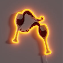 Charger l&#39;image dans la galerie, Red Wine Neon Sign with Splashing Effect and Rainbow Colors