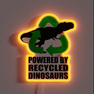 Dinosaurs meet high-tech glamour with this vibrant, customizable neon sign.